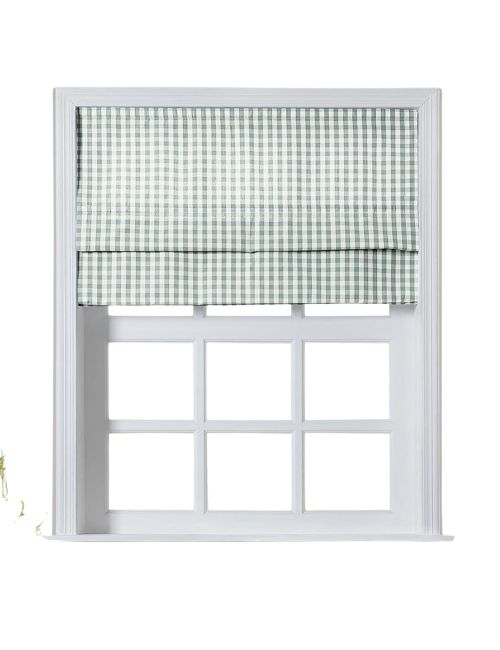 Checkered Green Plaid Cordless Buffalo Plaid Roman Shades