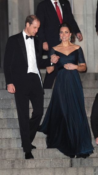 Prince William and Kate Middleton attending a black tie event