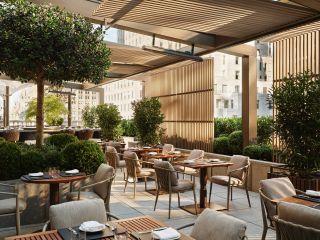 terrace dining at Aman New York