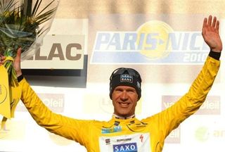 The sun shines on Jens Voigt (Saxo Bank), the new leader at Paris-Nice.