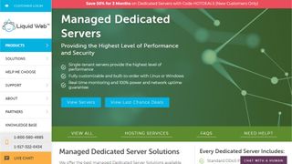 Website screenshot for LiquidWeb dedicated server
