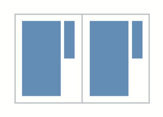 Whereas this asymmetrical layout is more prevalent