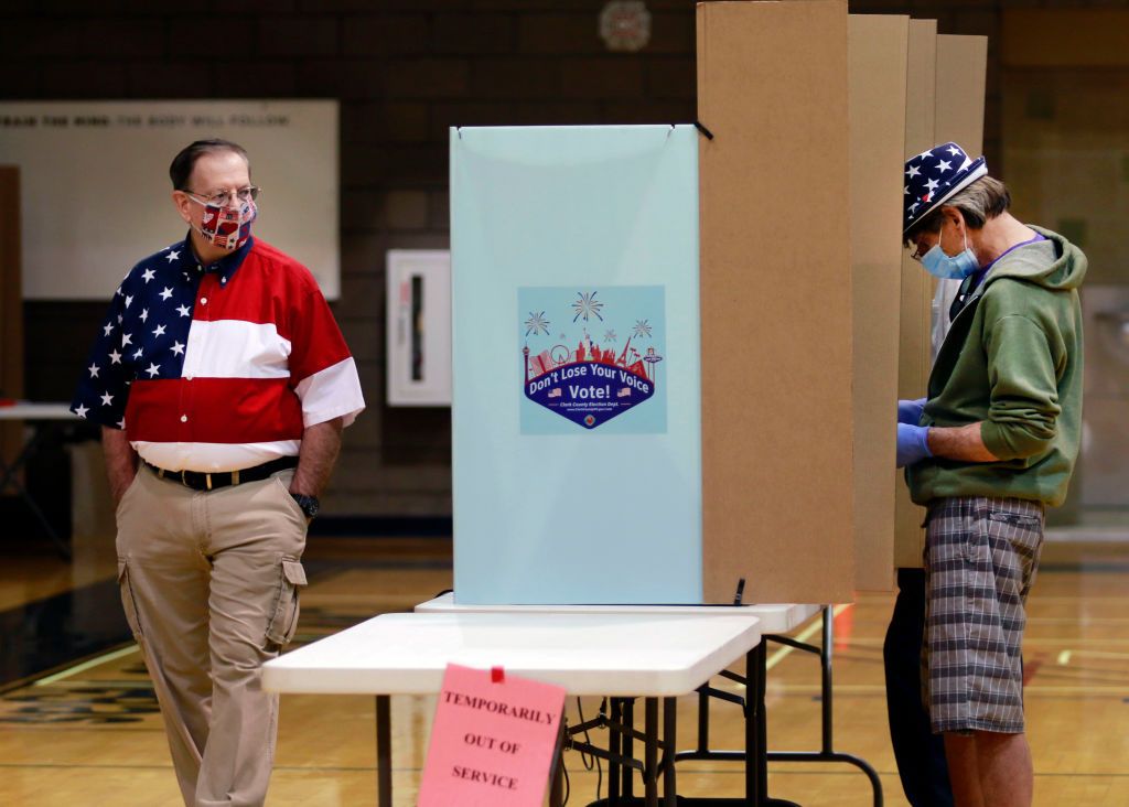 People at the polls in Las Vegas.