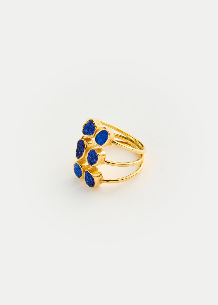 18kt Gold Vermeil Pstm Afghanistan Meena Lapis Almost Ring