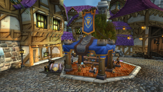 An image of the Stormwind trading post in World of Warcraft.