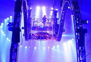 Tommy Lee in his flying drum kit