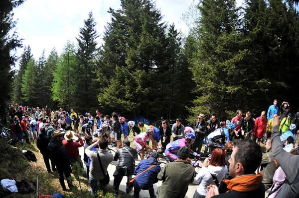 Fans packed the climbs on stage 20 of the Giro d'Italia