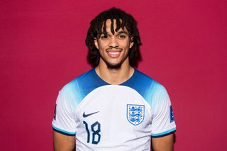Trent Alexander-Arnold of England poses during the official FIFA World Cup Qatar 2022 portrait session on November 16, 2022 in Doha, Qatar.