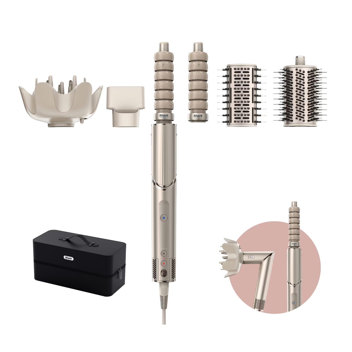 Shark FlexStyle 5-in-1 Air Styler &amp;amp; Hair Dryer with Storage Case - Stone