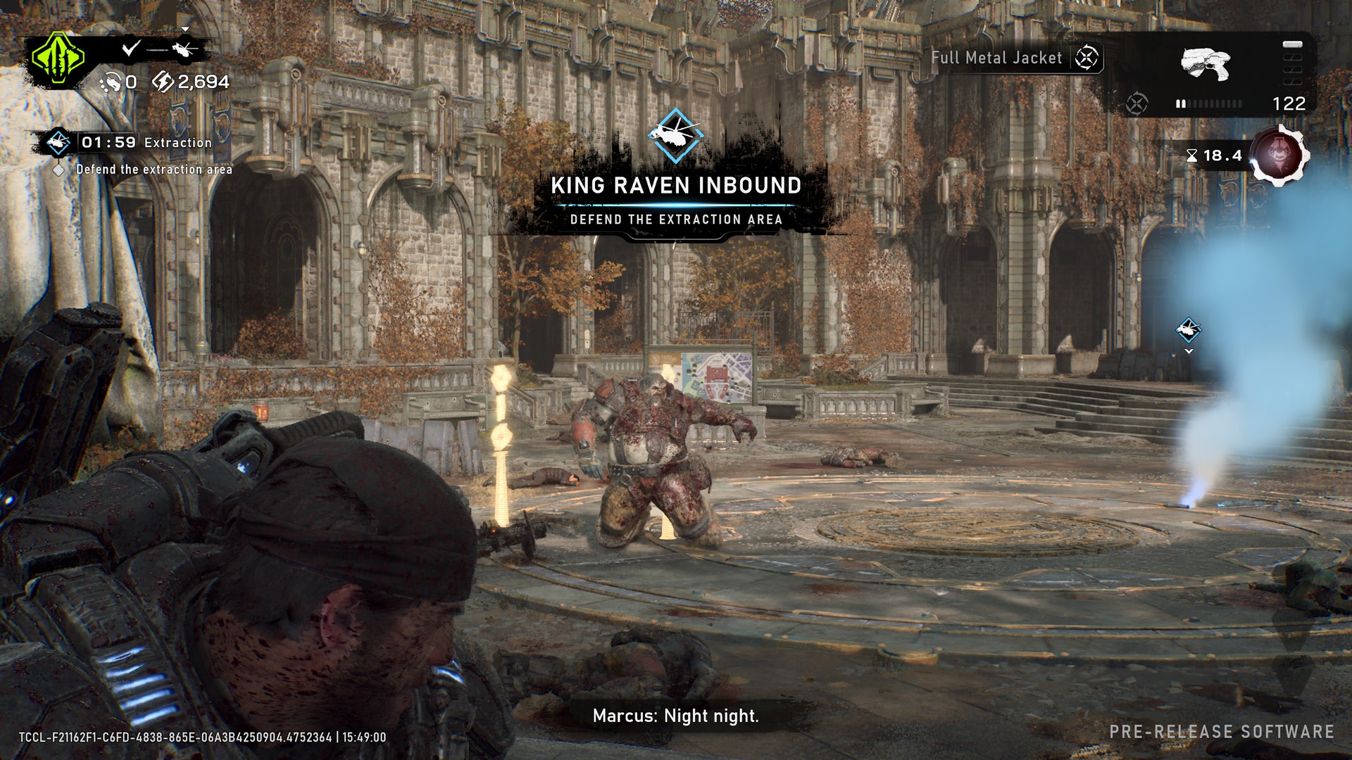 Marcus and the squad clear an extraction point in Gears of War: E-Day's Horde Siege mode