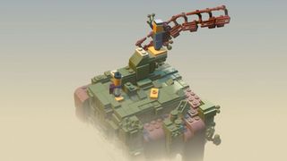 A screenshot of a floating island during Lego Builder's Journey.