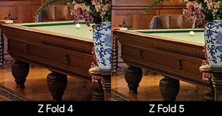 Comparing fine detail between the Z Fold 4 and Z Fold 5 main cameras