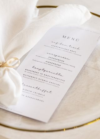 Printed menu