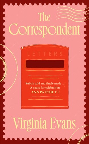 Cover of the book &#039;The Correspondent&#039; by Virginia Evans, featuring a red mailbox design with the title and author&#039;s name prominently displayed.