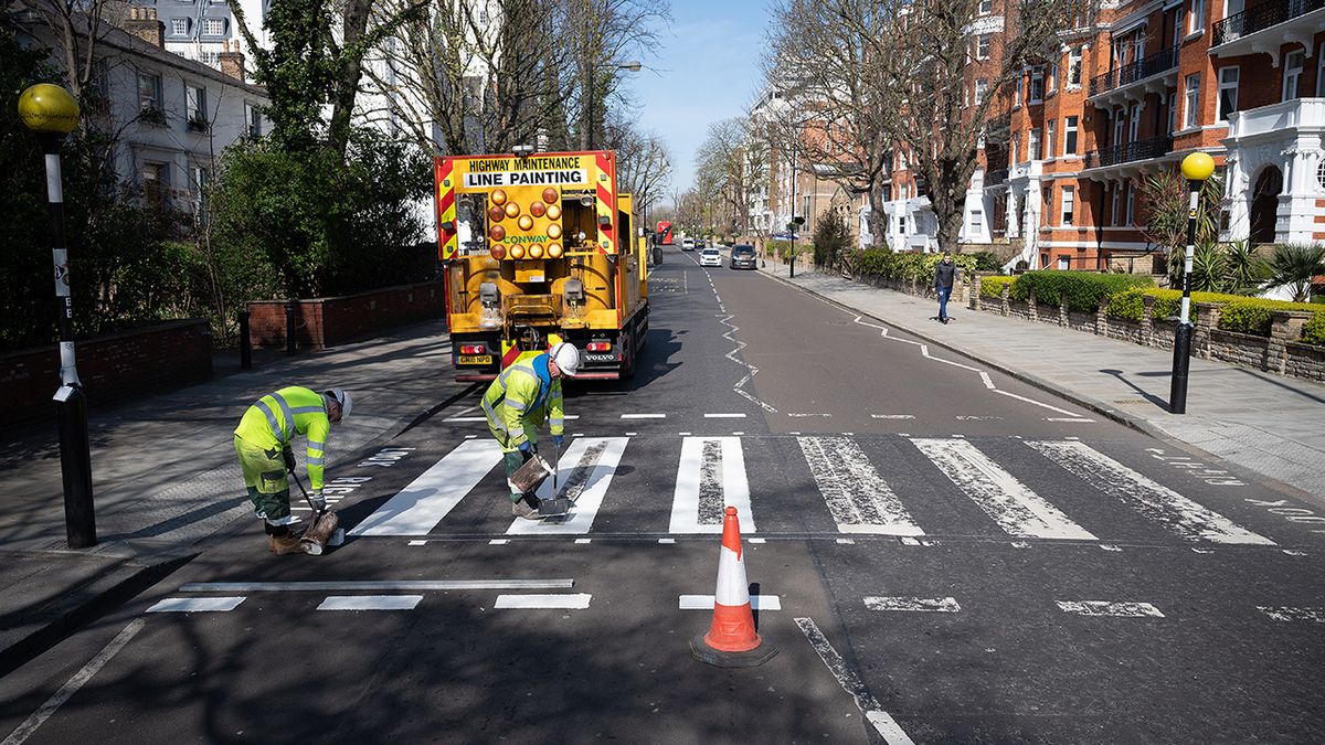 Highway Maintenance give the famous crossing a much-needed lick of paint 