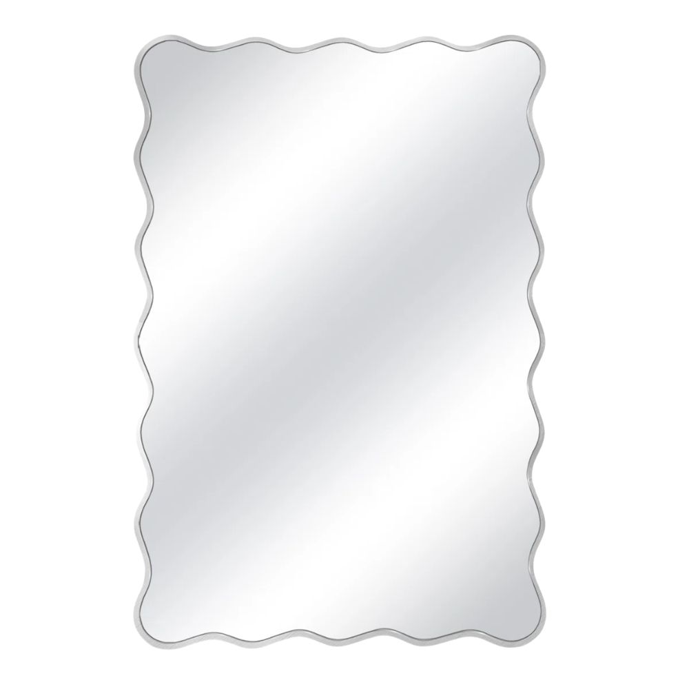 Wavy Metal Framed Rectangle Wall Mirror