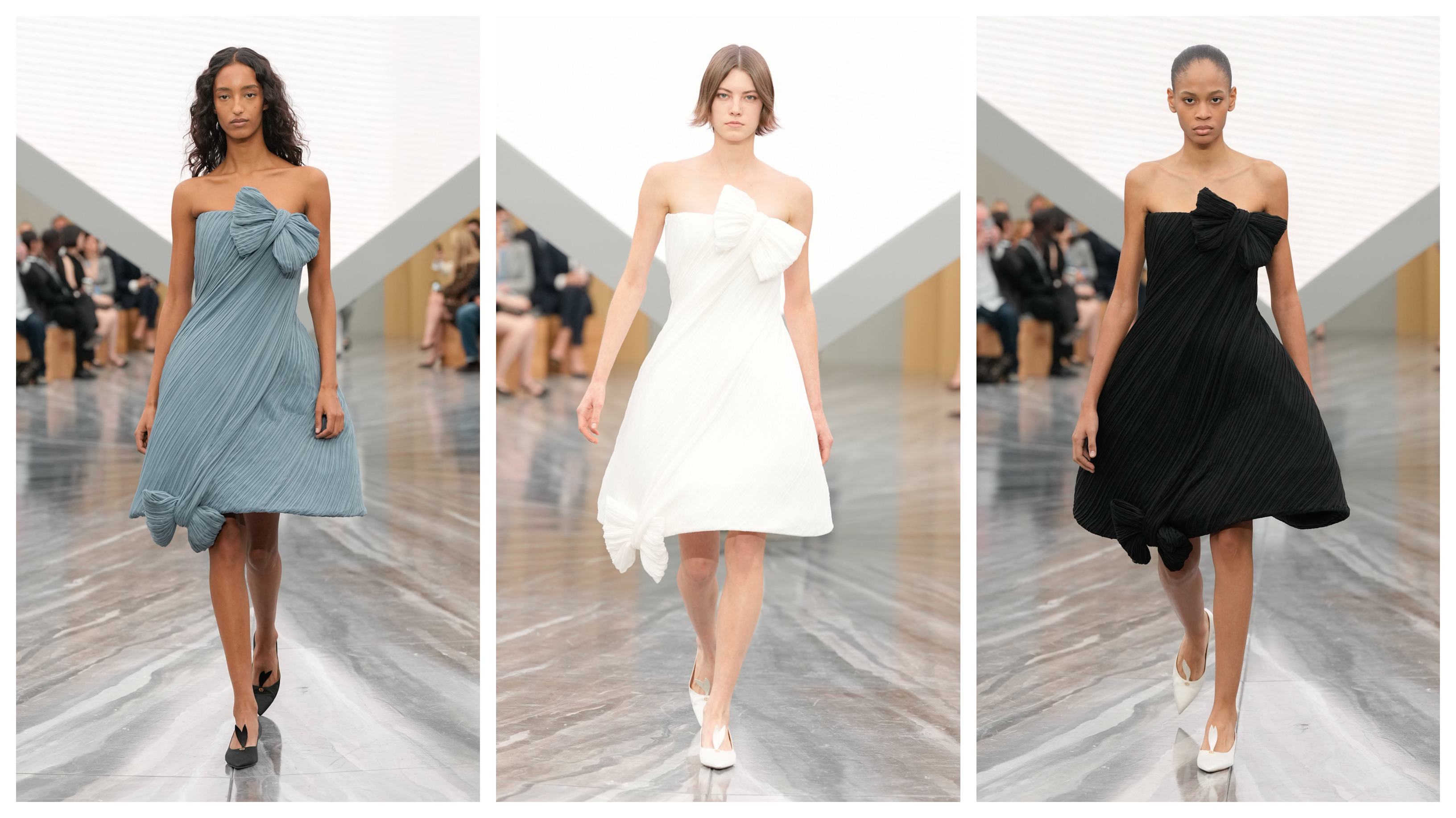 three dresses from Dior Spring 2026