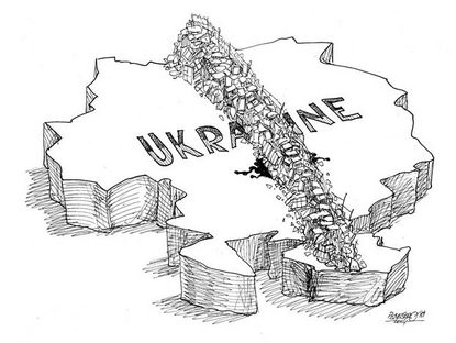 Editorial cartoon Ukraine protests