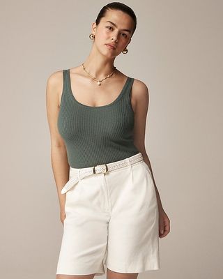 Featherweight Cashmere Ribbed Tank Top