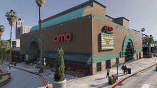 GTA 5 mod - Real California architecture adds realistic details, like this AMC building