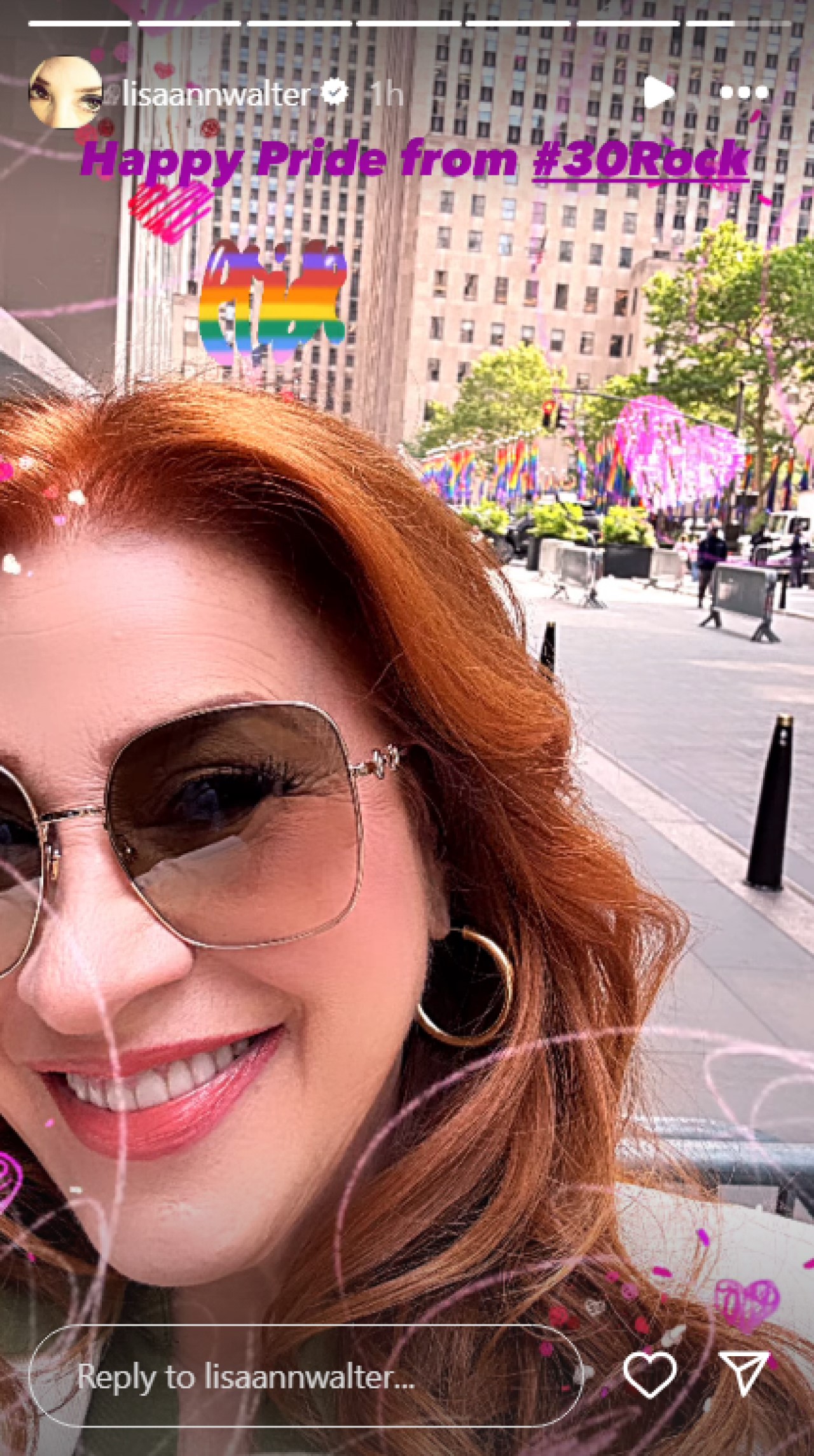 Lisa Ann Walter wishes fans a Happy Pride from NYC.