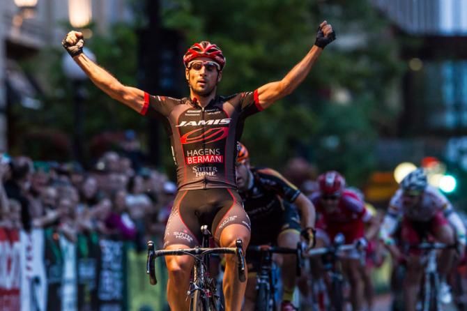 JJ Haedo (Jamis-Hagens Berman) wins the evening crit in downtown St. Paul