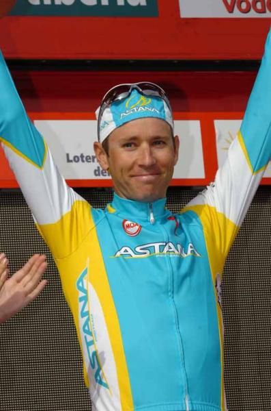 Fredrik Kessiakoff (Astana) on the podium.