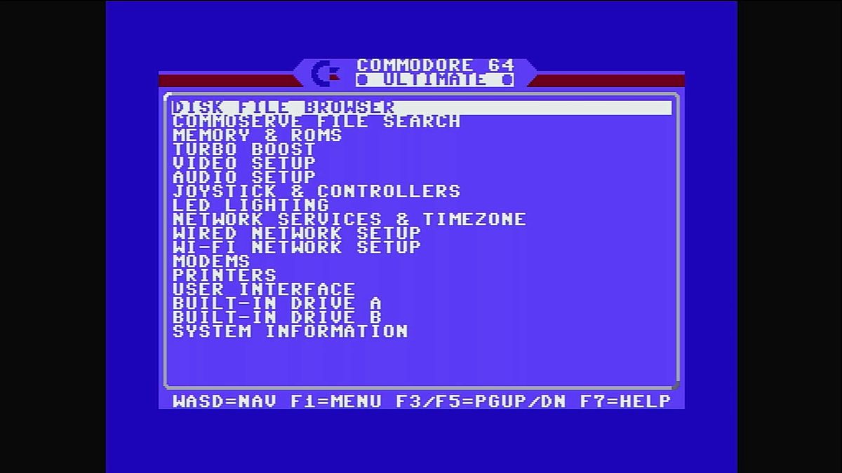 Commodore 64 Ultimate menu