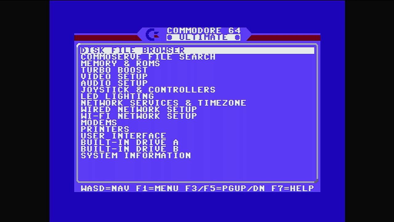 Commodore 64 Ultimate menu