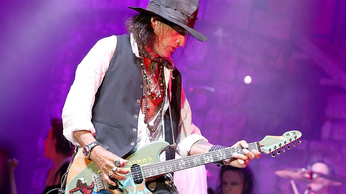 Joe Perry performs in concert with Alice Cooper at the HEB Center on July 29, 2019 in Cedar Park, Texas.