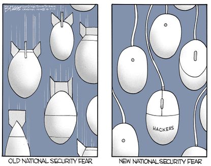 Editorial cartoon U.S. Cybersecurity