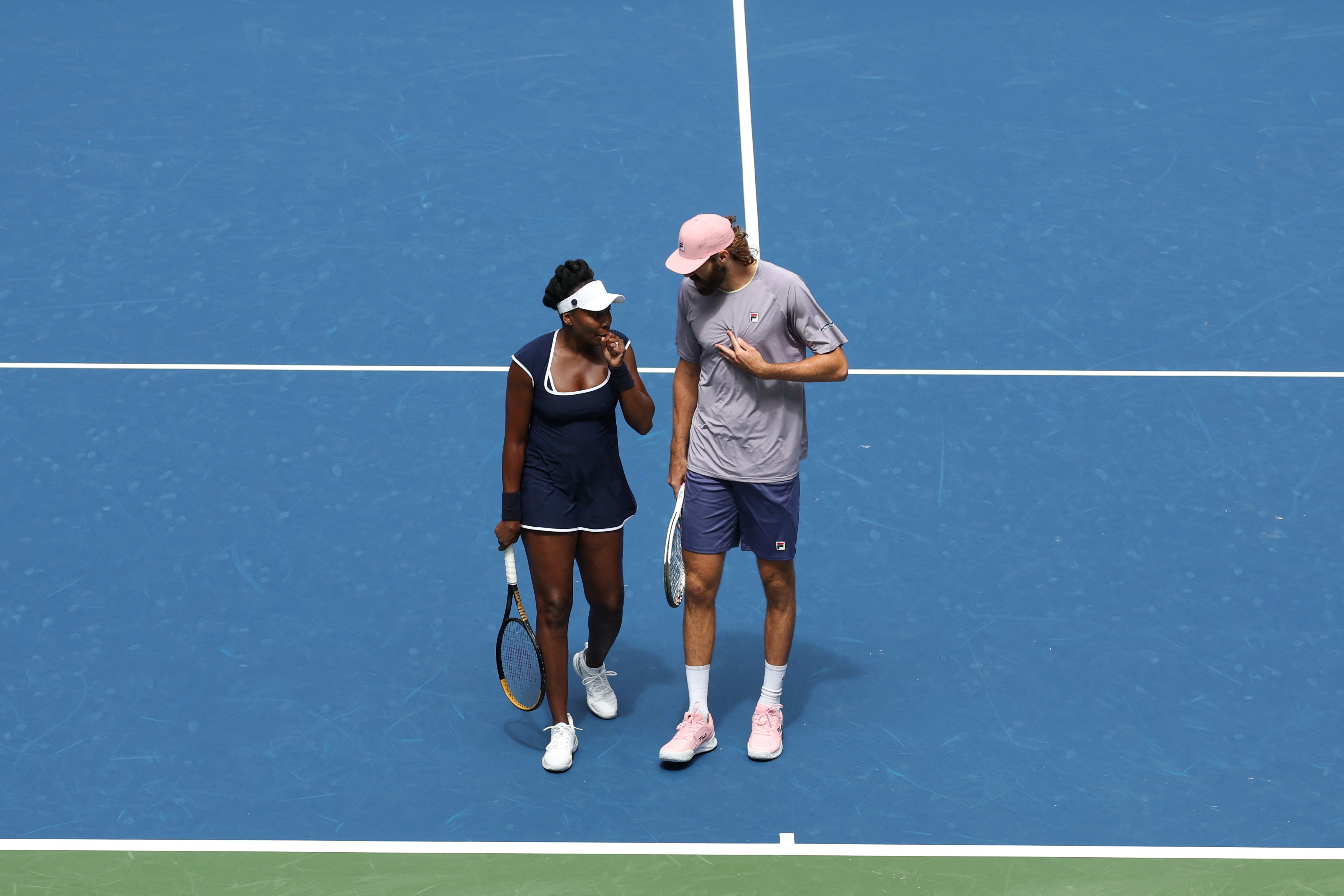 Venus Williams competed at the 2025 US Open in a custom Khaite tennis dress
