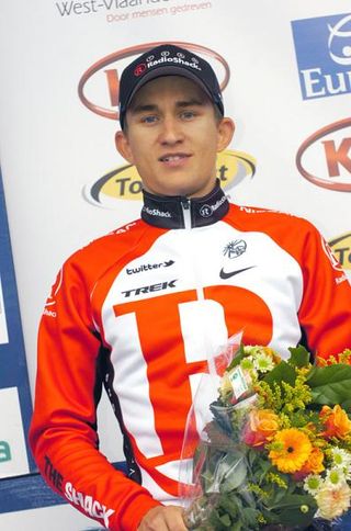 Michal Kwiatkowski (RadioShack) on the podium for his third place overall finish.