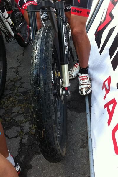 Milton Ramos sported large tires because he didn't want to flat like last year.
