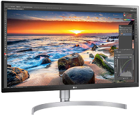 LG's 27-inch 4K display is ideal for general purpose work at home or the office. Its IPS panel provides wide viewing angles, it delivers 99% sRGB color gamut coverage, and VESA DisplayHDR 400 certification means plenty of brightness and contrast. Connect with USB-C for easy cable management, or hook up with HDMI or DisplayPort to take advantage of AMD FreeSync for smoother gaming.