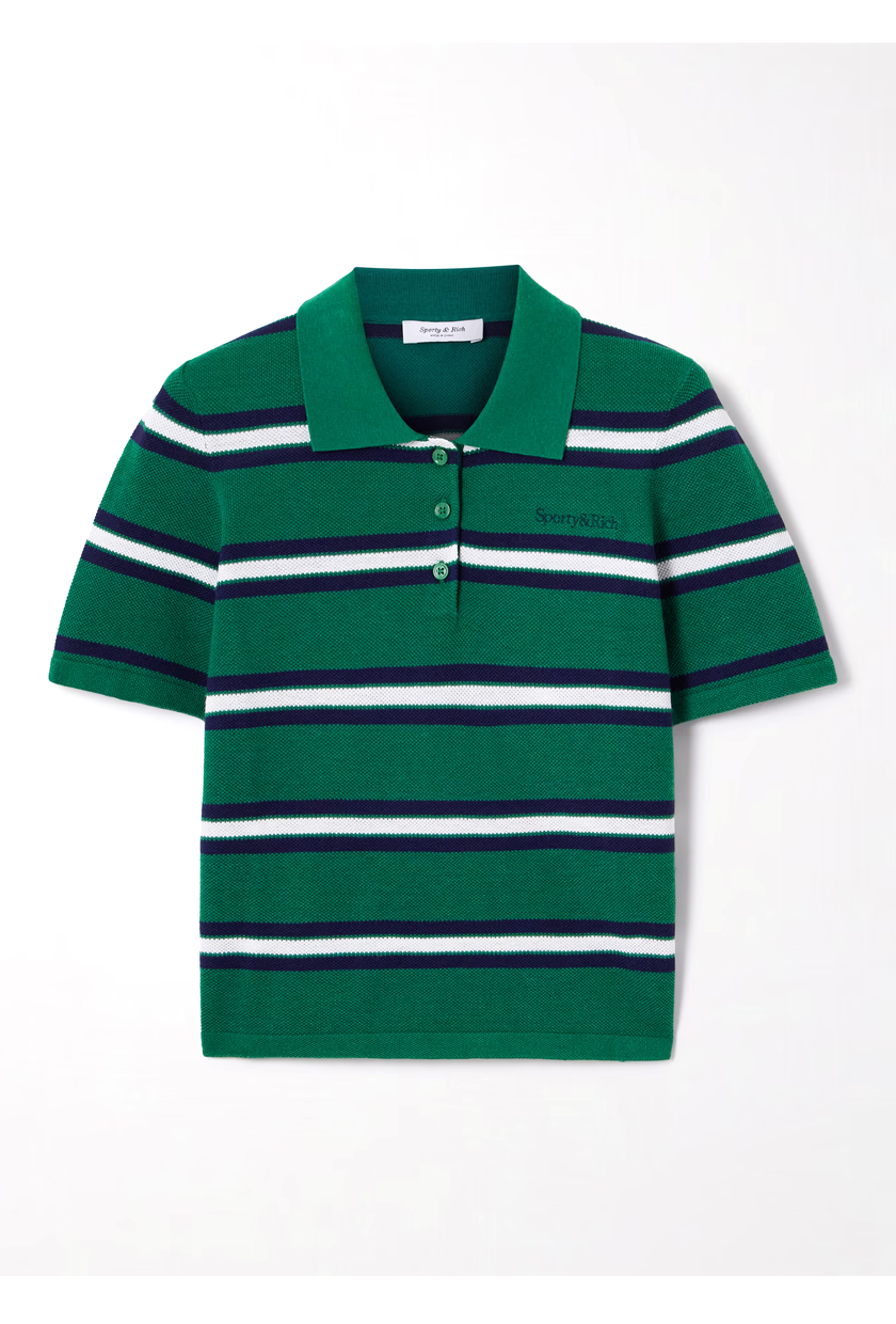Striped Silk and Cotton-Piqu&amp;eacute; Polo Shirt