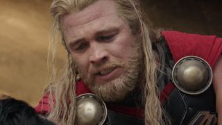 Luke Hemsworth playing Thor in a play in Thor: Ragnorok.