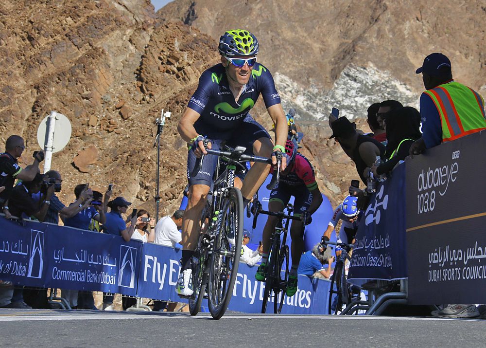 Alejandro Valverde (Movistar) was second on stage 3's Hatta Dam