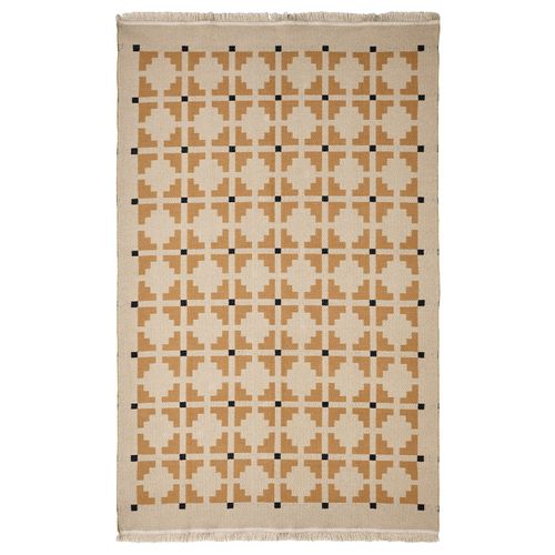 Telegraflinje Rug, Flatwoven - Yellow-Beige 5 ' 7 "x7 ' 10 "