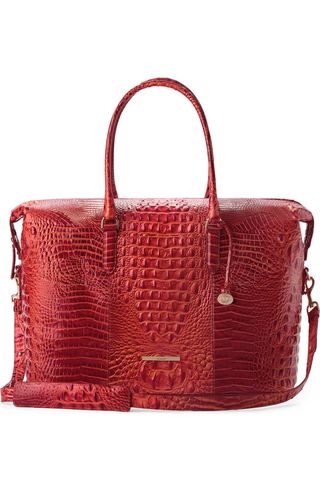 Duxbury Croc Embossed Leather Weekend Bag