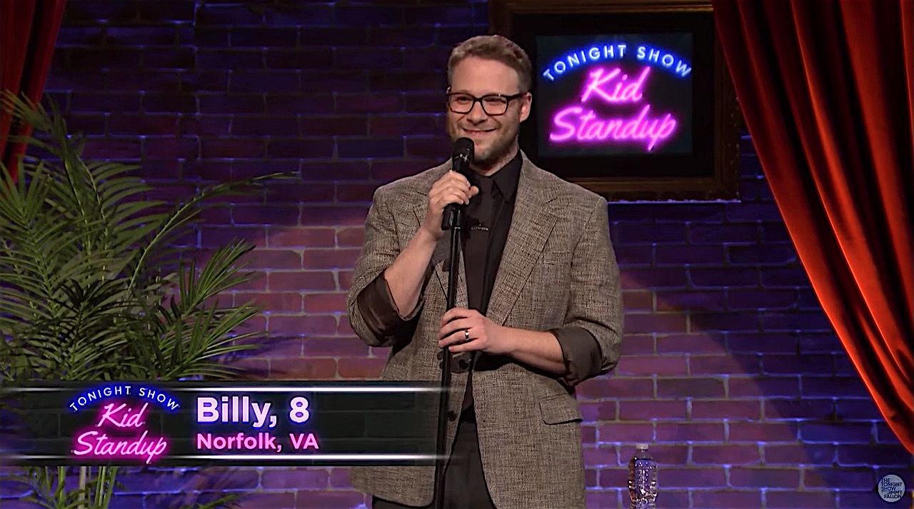 Seth Rogen tells jokes written by kids