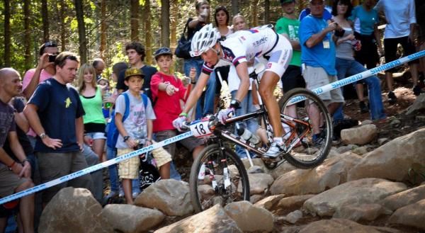 Spectators line the course to witness some great technical riding