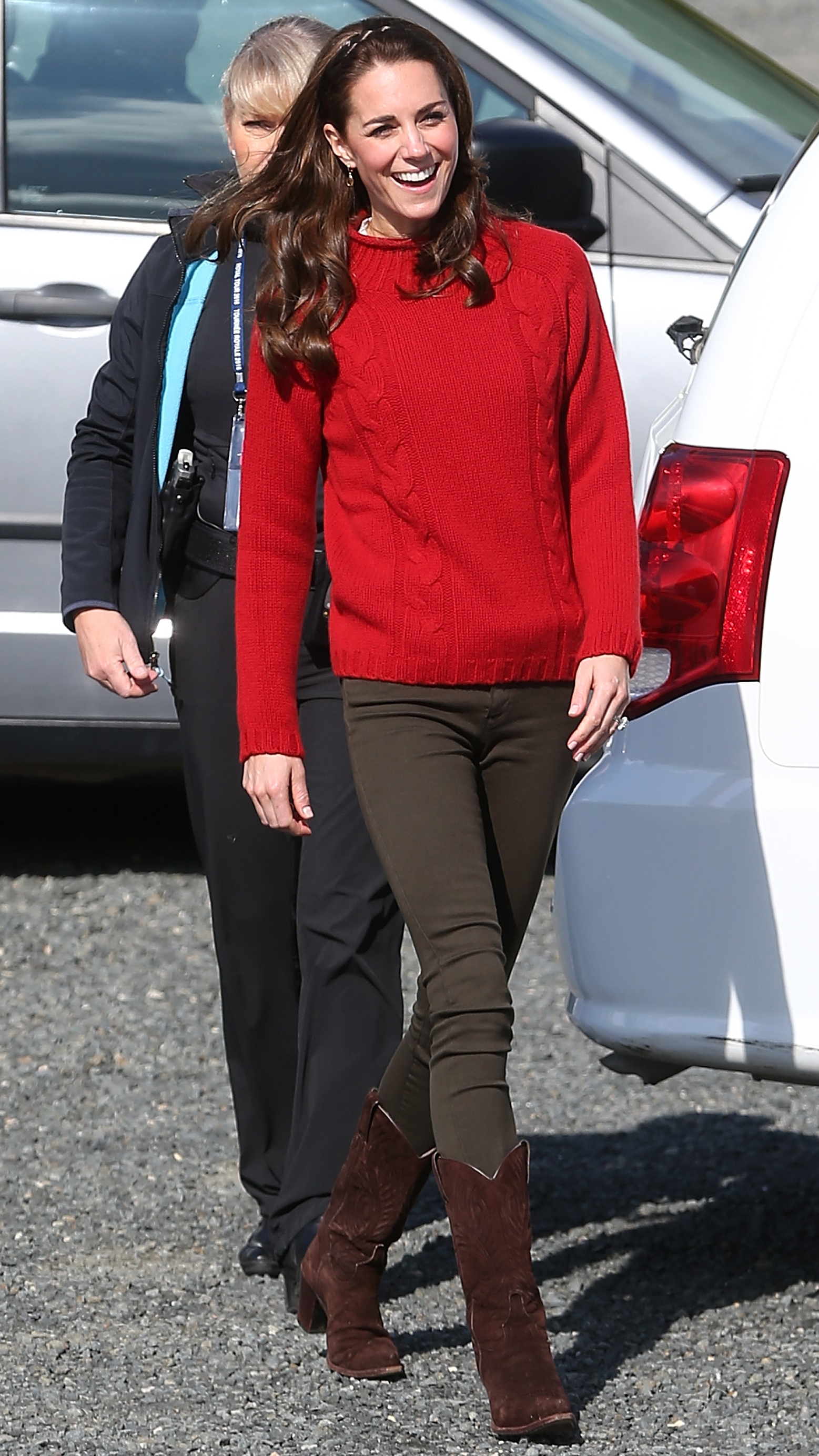 Catherine, Princess of Wales arrives to head out on a fishing trip with Skidegate youth centre children during the Royal Tour of Canada on September 30, 2016