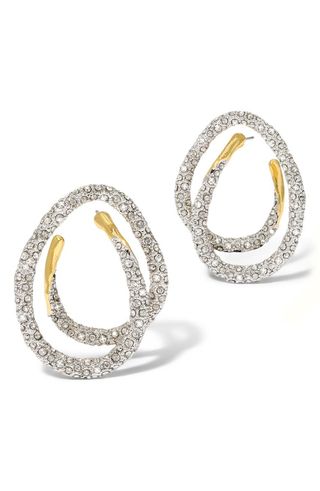 Solanales Crystal Pavé Spiral Hoop Earrings