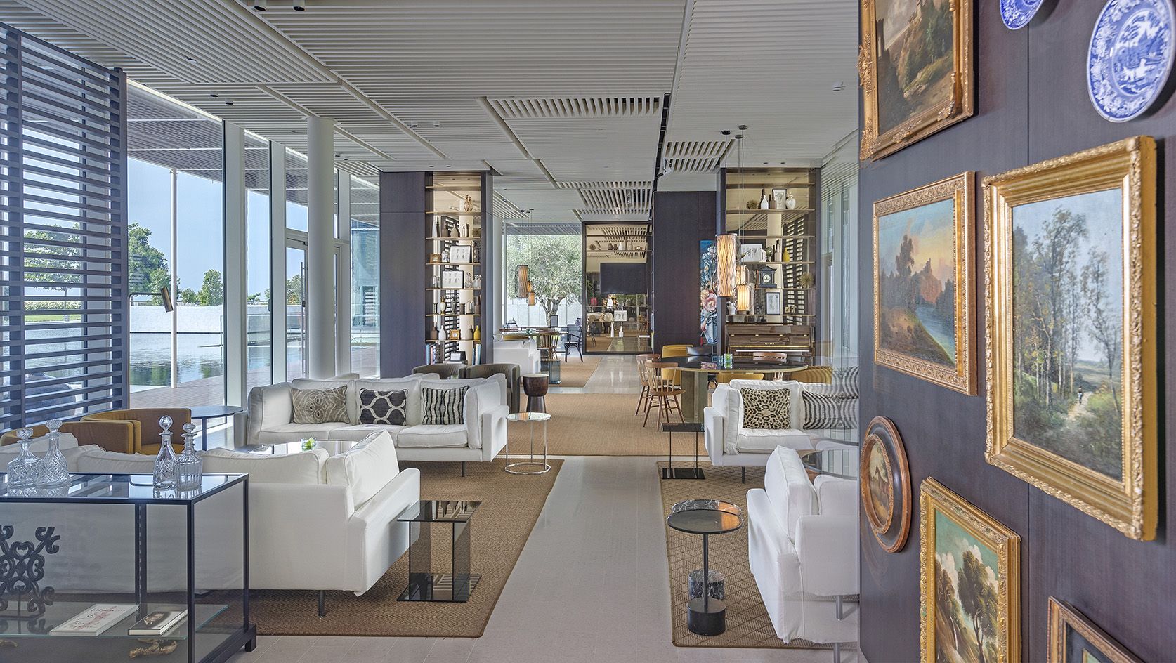 Library at the Oberoi Beach Resort, Al-Zorah, by Piero Lissoni