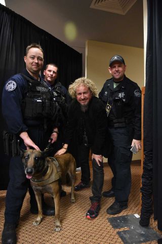 Sammy Hagar hanging out with the bomb squad