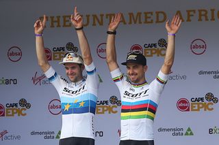 Stage 2 - Cape Epic: A hat trick of stage wins for both men's and women's leaders 