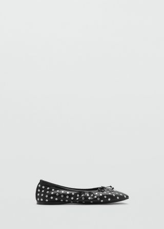 Ballerina Shoes With Studded Bow - Women | Mango United Kingdom