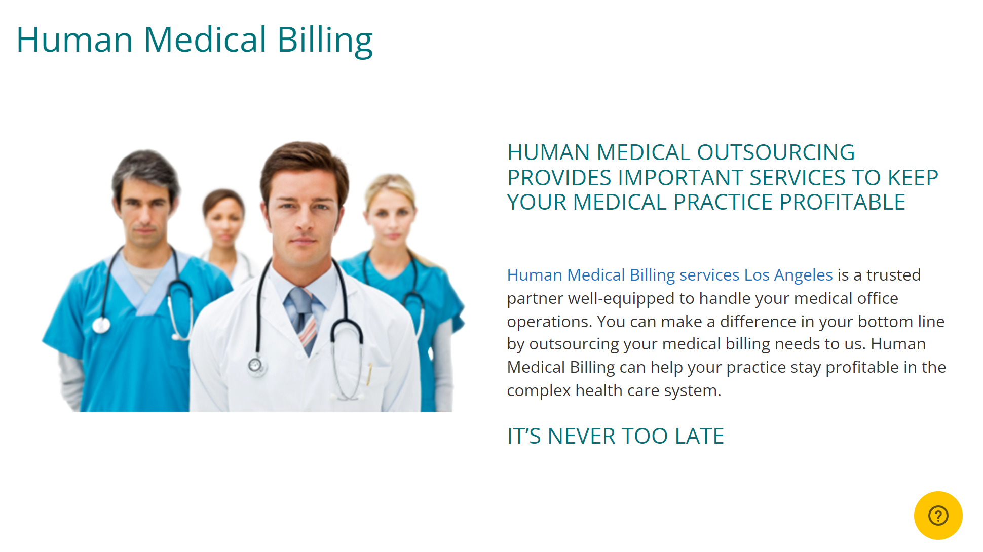Human Medical Billing website screenshot