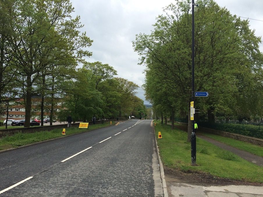 Kicker on the Otley road before the right turn towards Pot Bank